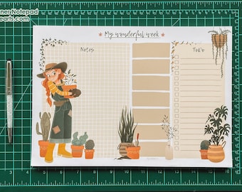 Little Gardener Notepad | Din A4 | 50 pages with cardboard backing | todo lists - schedule - reminders - notes