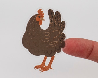 CHICKENS STICKER PACK with 4 transparent & matte stickers