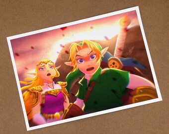 GAME REDRAW COLLECTION OoT Hyrule Battle Din A4 & A5 - Illustration - FineArt - Photo Print