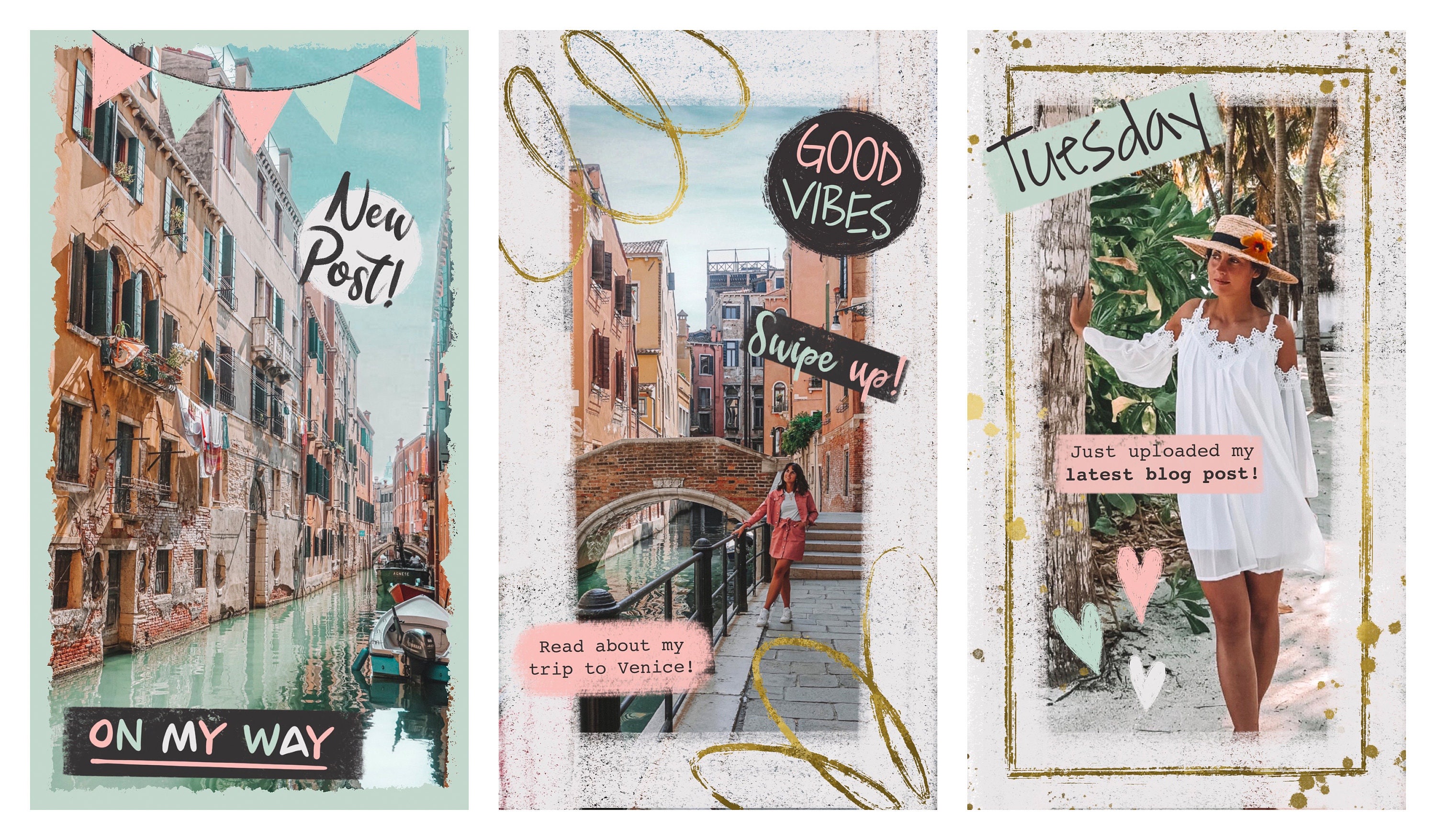 Instagram STORY STICKER Gold & Pastel Pack by Meikearts - Etsy