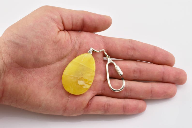 Mosaic Keychain Personalized Gift Amber Pendant Keychain Gift Sterling Silver Keychain Baltic Amber Keychain Amber Keychain