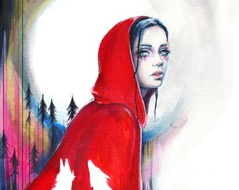 Art Print "What big eyes you have" Red riding hood