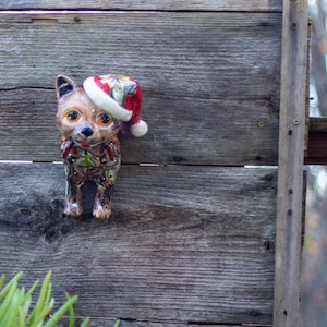 Kitty Planter | Santa Cat | Cat on the Wall Planter