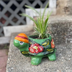 Talavera Übertopf, Schildkröte, Schildkröte, Schildkröte, Mexikanische Keramik, Schildkröte, Schildkröte