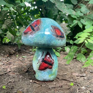 Mushrooms, Butterflies, Garden Art, Patio Decor, Cottage Core, Boho Decor, Mushroom Lovers Gift