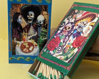 Matches | Matchbox Set of 2 | Mexican Art | Day of the Dead | Ofrenda | Wedding Favor Ideas | Unique Gift Idea