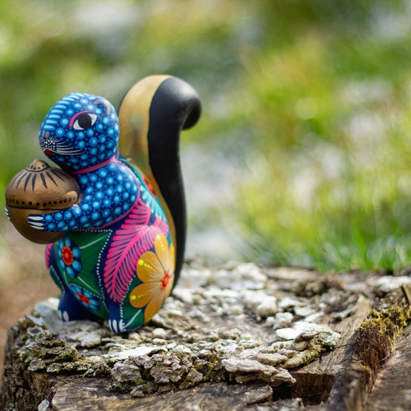 Squirrel Statue | Garden Art | Home Decor | Unique Gift Idea | Folk Art | Mexican Pottery