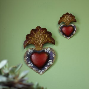 Sacred Heart Set |  Mexican Folk Art | Living Room Decor | Bedroom Decor | Romantic Gift Ideas