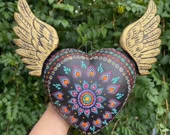Handcrafted Sacred Heart: Mexican Folk Art Wall Decor