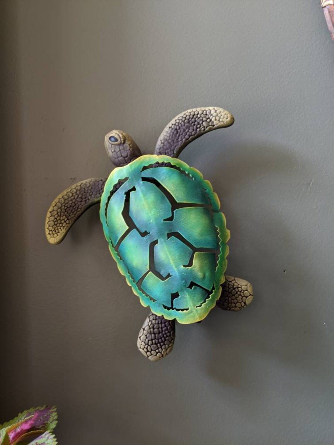 Green Sea Turtle Garden Art Home Decor Etsy
