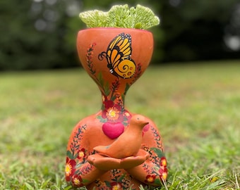 The Original Pothead Planter | Hand-Painted Ceramic Succulent Pot | Boho Garden Decor | Unique Plant Lover Gift