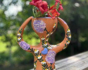 The Original Pothead Planter | Hand-Painted Ceramic Succulent Pot | Boho Garden Decor