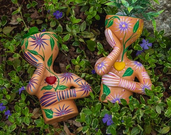 Planter Set | Set of 2 | The Original Pot Head Planter | Whimsical Garden Art | Garden Gifts | Unique Gift Idea