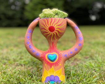 The Original Pothead Planter | Hand-Painted Ceramic Succulent Pot | Boho Garden Decor | Unique Plant Lover Gift