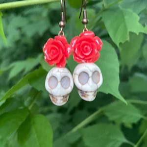 Day of the Dead Earrings | Sugar Skull | Dangle Earrings | Día de Los Muertos Jewelry | Boho Jewelry | Festival Skull Earrings | Calavera
