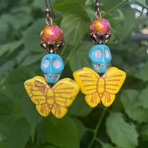 Day of the Dead Earrings | Sugar Skull | Dangle Earrings | Día de Los Muertos Jewelry | Boho Jewelry | Festival Skull Earrings | Calavera