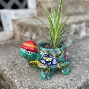 Talavera Übertopf, Schildkröte, Schildkröte, Schildkröte, Mexikanische Keramik, Schildkröte, Schildkröte