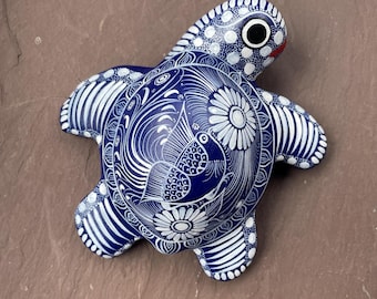 Hand-Painted Colorful Turtle Wall Decor, Mexican Folk Art