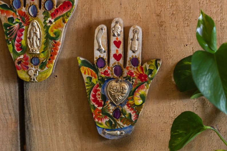 Mexican Folk Art Wall Hanging Set of 2 Bedroom Decor Etsy