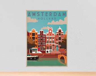 N-168 Netherlands Amsterdam Poster Vintage Travel Sence Wall Decor