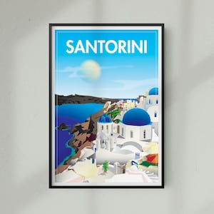 Greece Travel Print Greece Travel Poster Santorini Travel Print Santorini Travel Poster Aegean Islands Print Cyclades Islands Poster