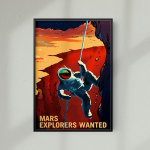 Retro Space Poster, NASA Space Poster of Mars Explorers, Retro Space Print, A4, A3, 12x16, 12x18, ,