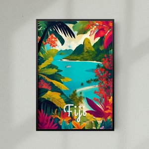 Fiji Travel Poster: Tropical South Pacific Island Print
