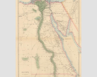 Historical Egypt Map Print: Historical River Nile Poster