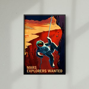 Retro Space Poster NASA Space Poster of Mars Explorers Retro - Etsy