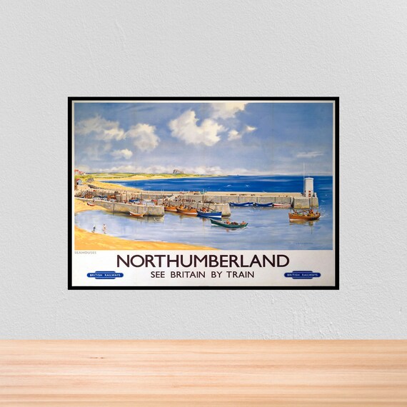 Vintage British Rail Scarborough Bay Railway Poster Print A3//A4