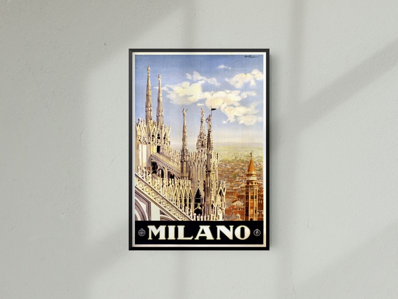 Vintage Travel Poster Milan Vintage Travel Print of Milan Etsy