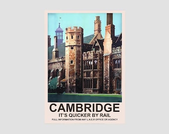 Vintage Cambridge British Rail Reiseplakat Druck