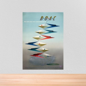 Vintage Travel Poster BOAC Airline Poster