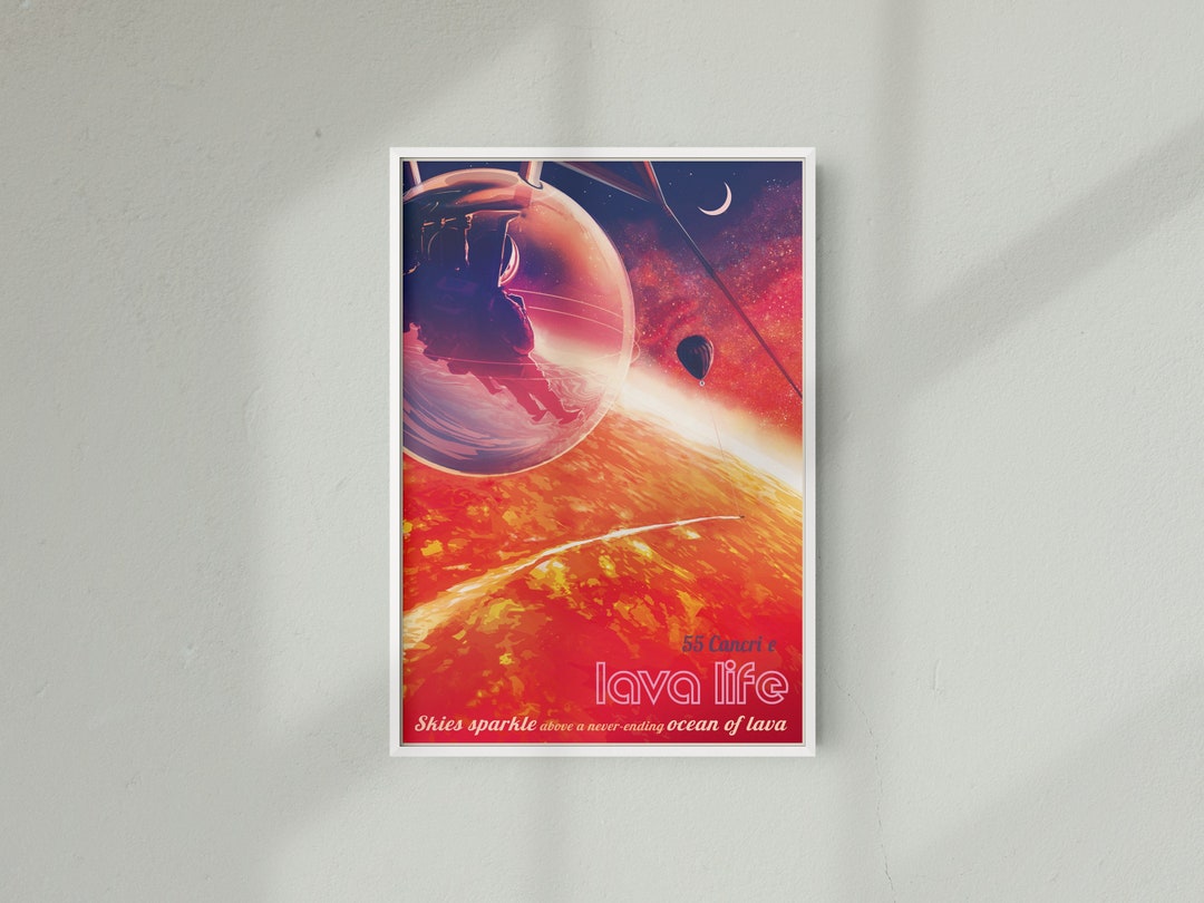 Retro Space Poster, NASA Space Tourism Advert Poster of Cancri 55 ...