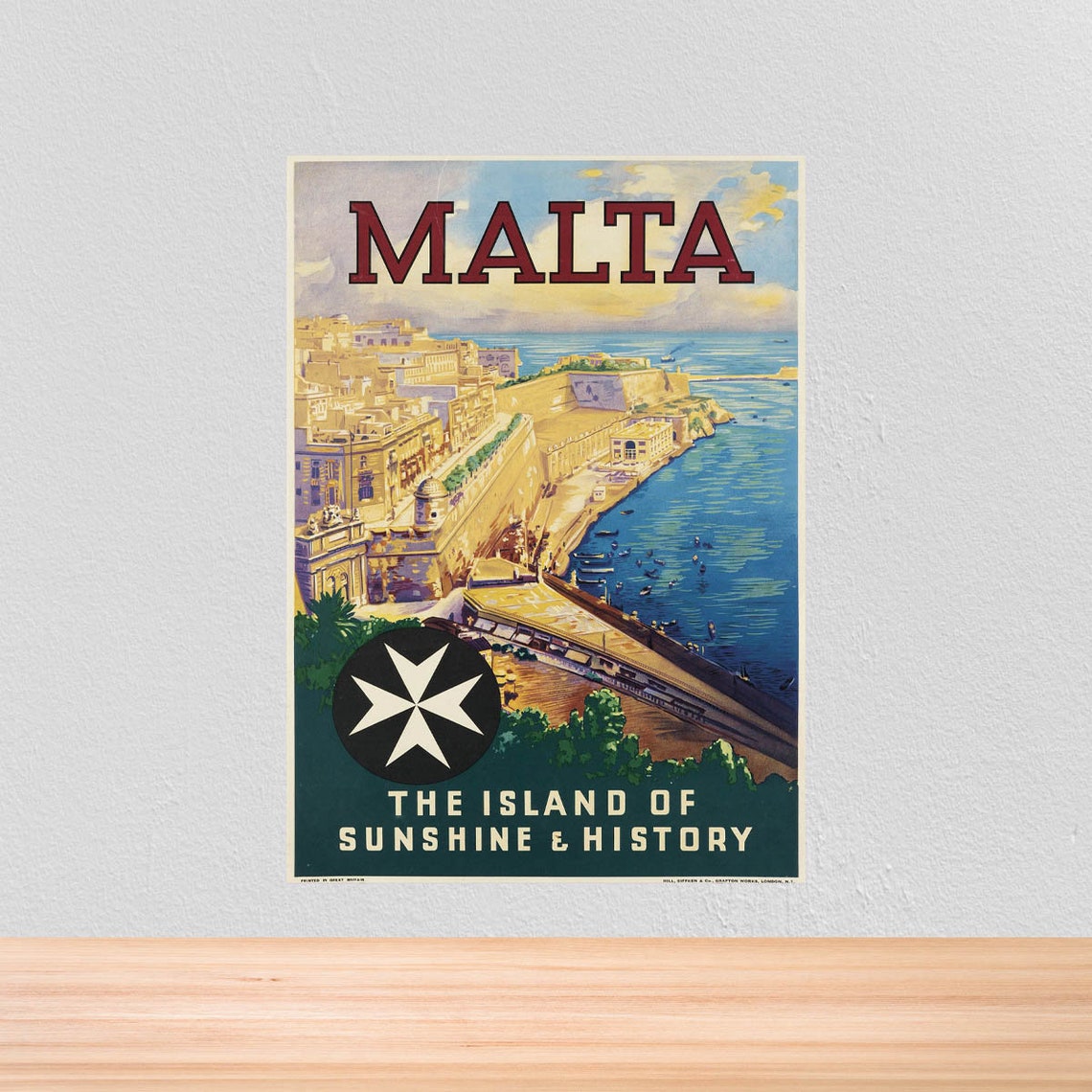 Malta Vintage Travel Poster Vintage Travel Print of Malta Etsy UK