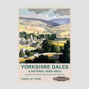 Vintage Travel British Rail Poster Yorkshire, Vintage British Rail Travel Print of Yorkshire