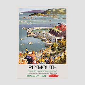 Vintage Reise British Rail Poster Plymouth, Vintage British Rail Reisedruck von Plymouth