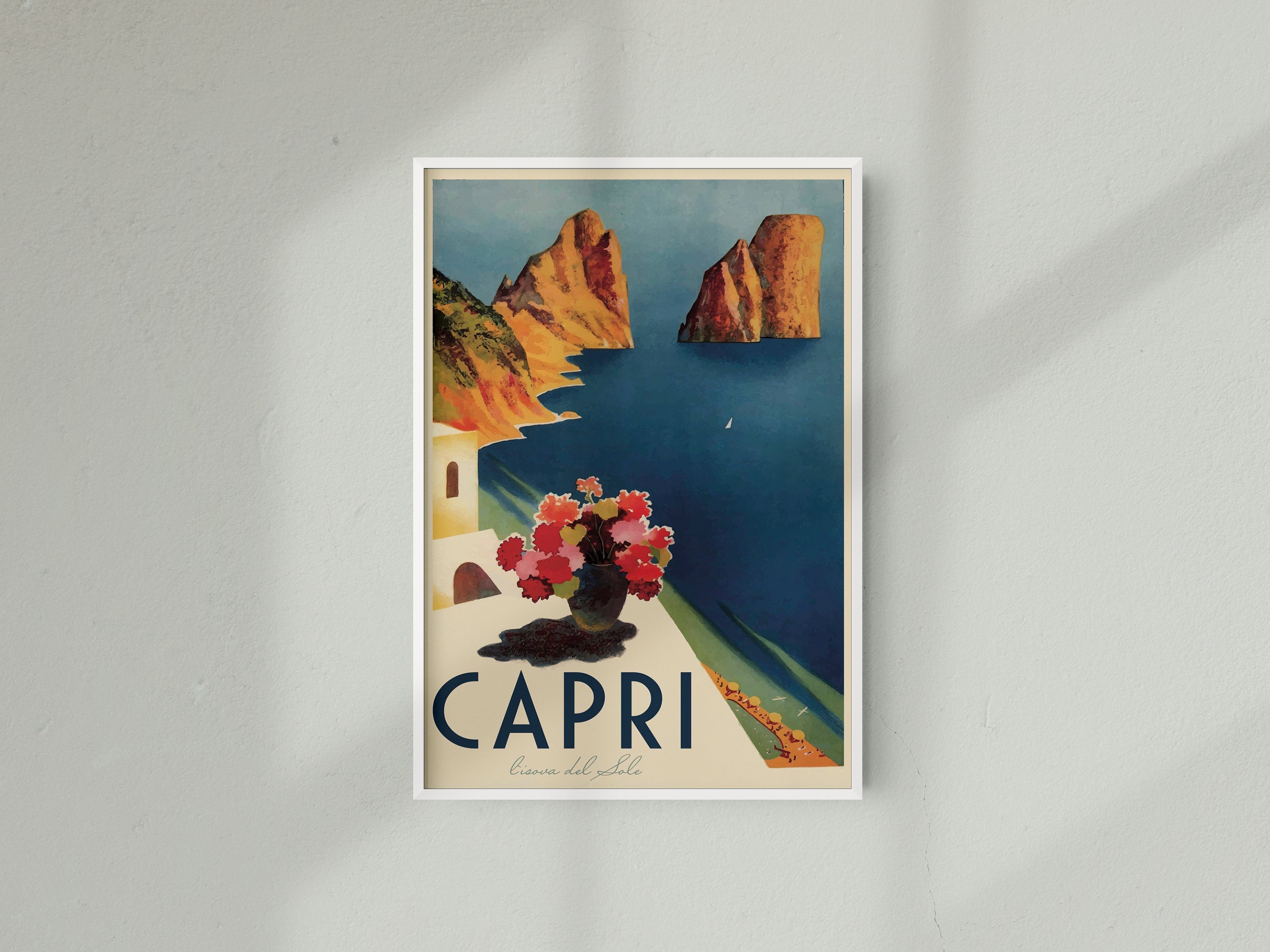 絵画 CARTUSIA CAPRI vintage poster Capri Italy Vintage Travel Poster Print - Geographica