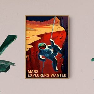 Retro Space Poster, NASA Space Poster of Mars Explorers, Retro Space ...