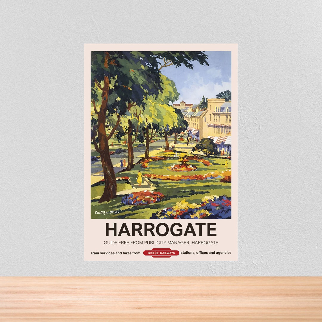 Vintage Travel British Rail Poster Harrogate, Vintage British Rail