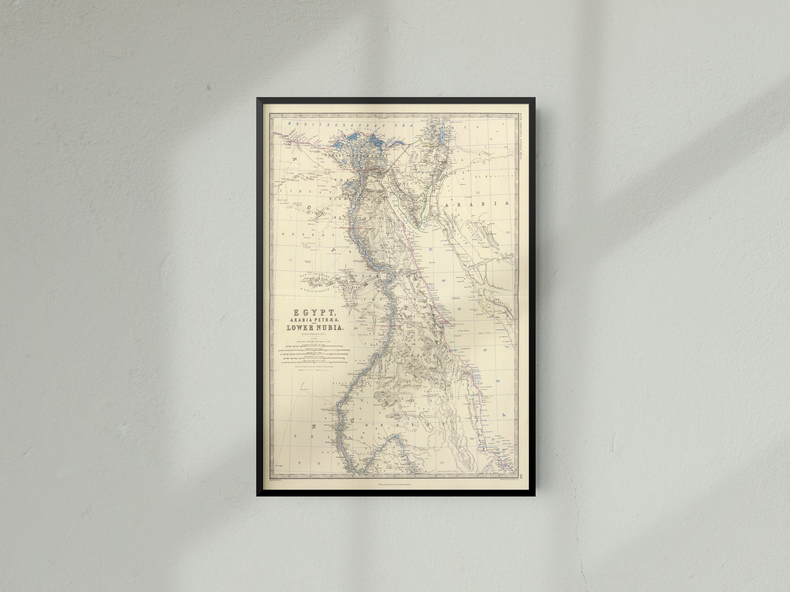 Mapa antiguo de Egipto y el río Nilo: Impresión histórica - Etsy México, image size:3000x2250