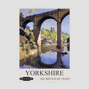 Vintage Travel British Rail Poster Yorkshire, Vintage British Rail Travel Print of Yorkshire
