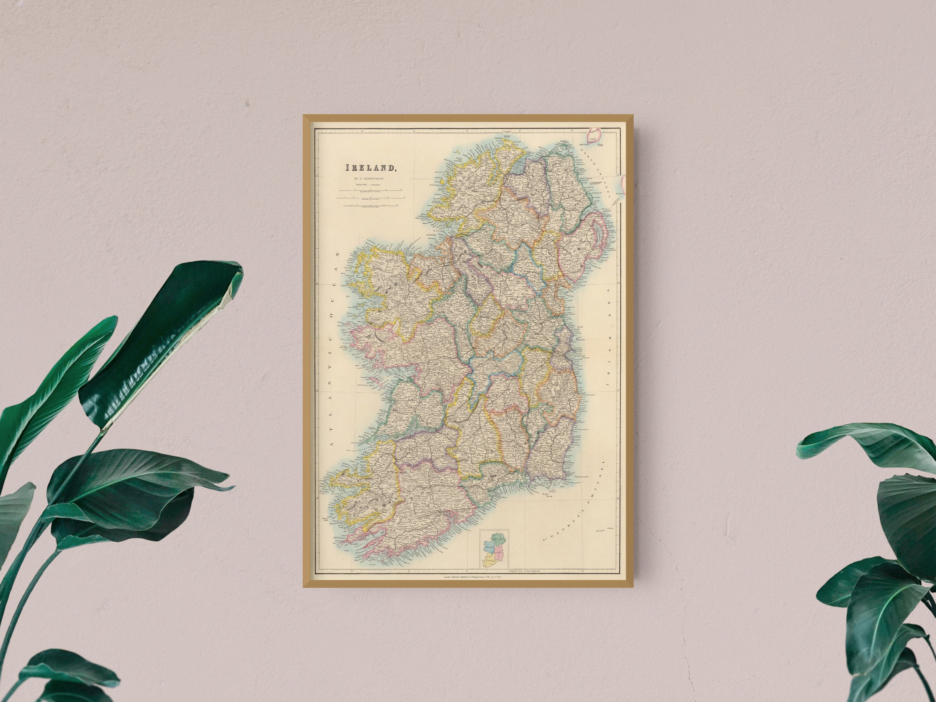 Vintage Historical Map of Ireland Vintage Historic Map Print - Etsy