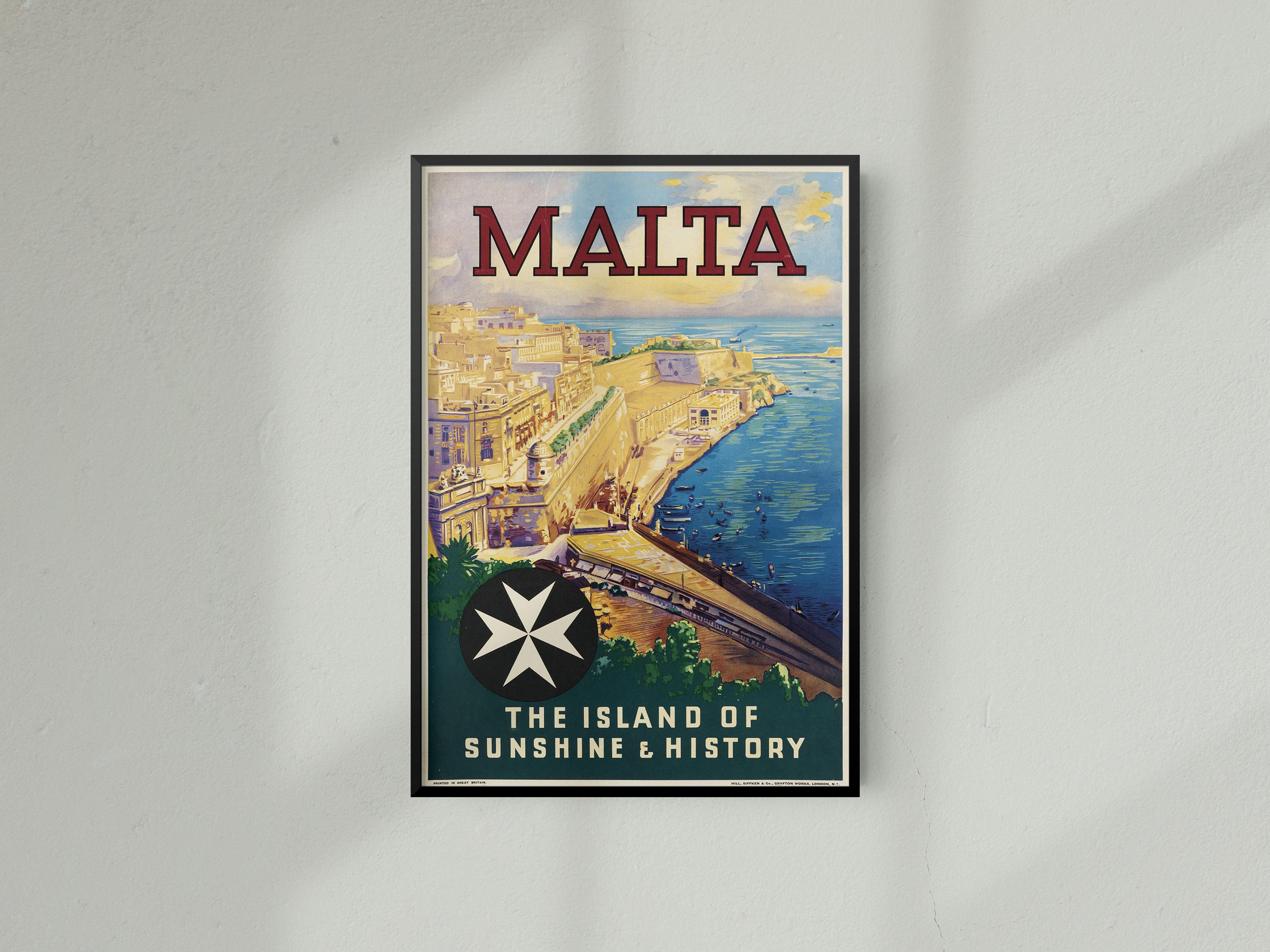 Malta Vintage Travel Poster Vintage Travel Print of Malta Etsy UK