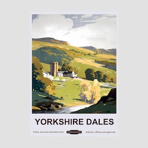 Vintage Travel British Rail Poster Yorkshire, Vintage British Rail Travel Print of Yorkshire
