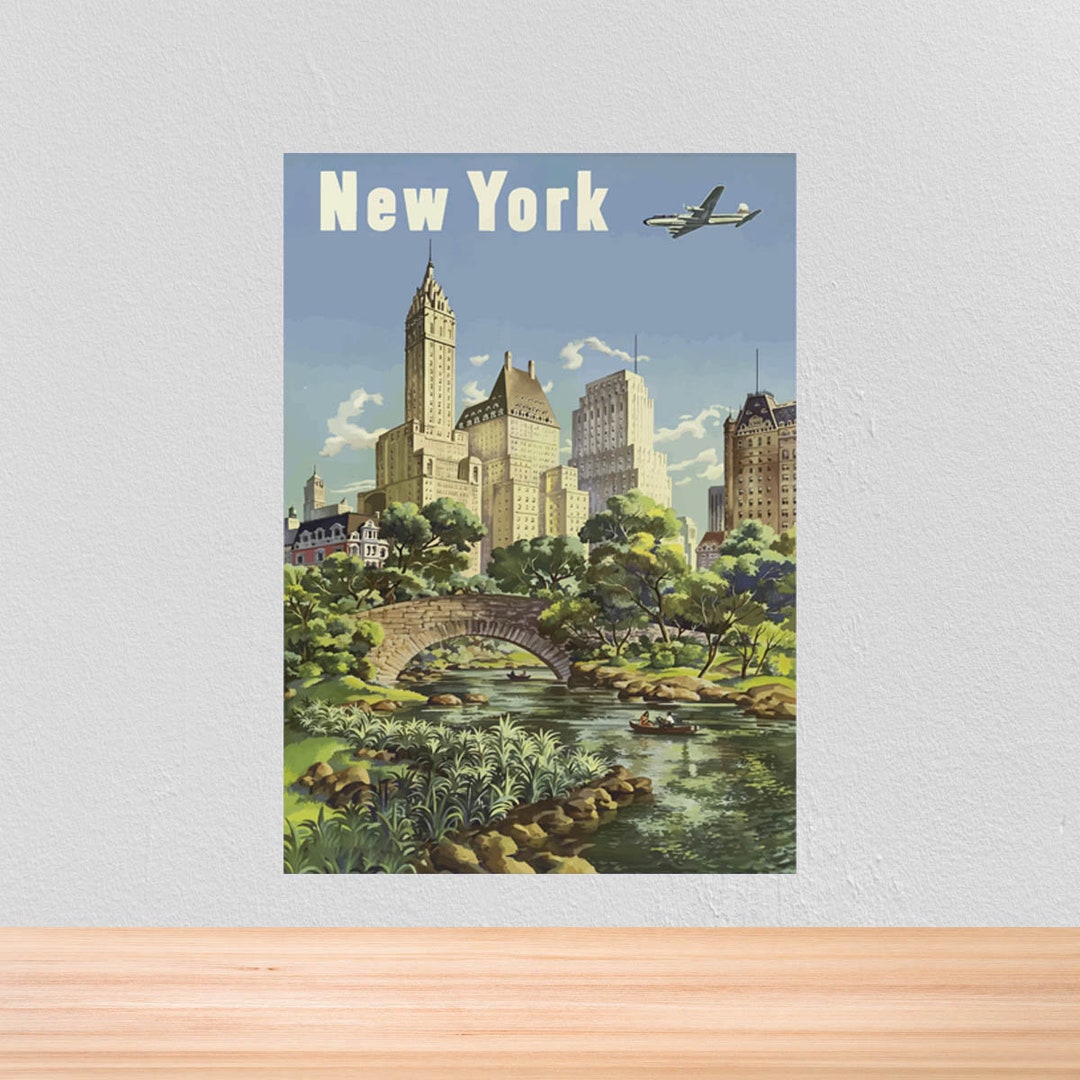 Vintage Travel Poster New York, Vintage Travel Print of New York - Etsy