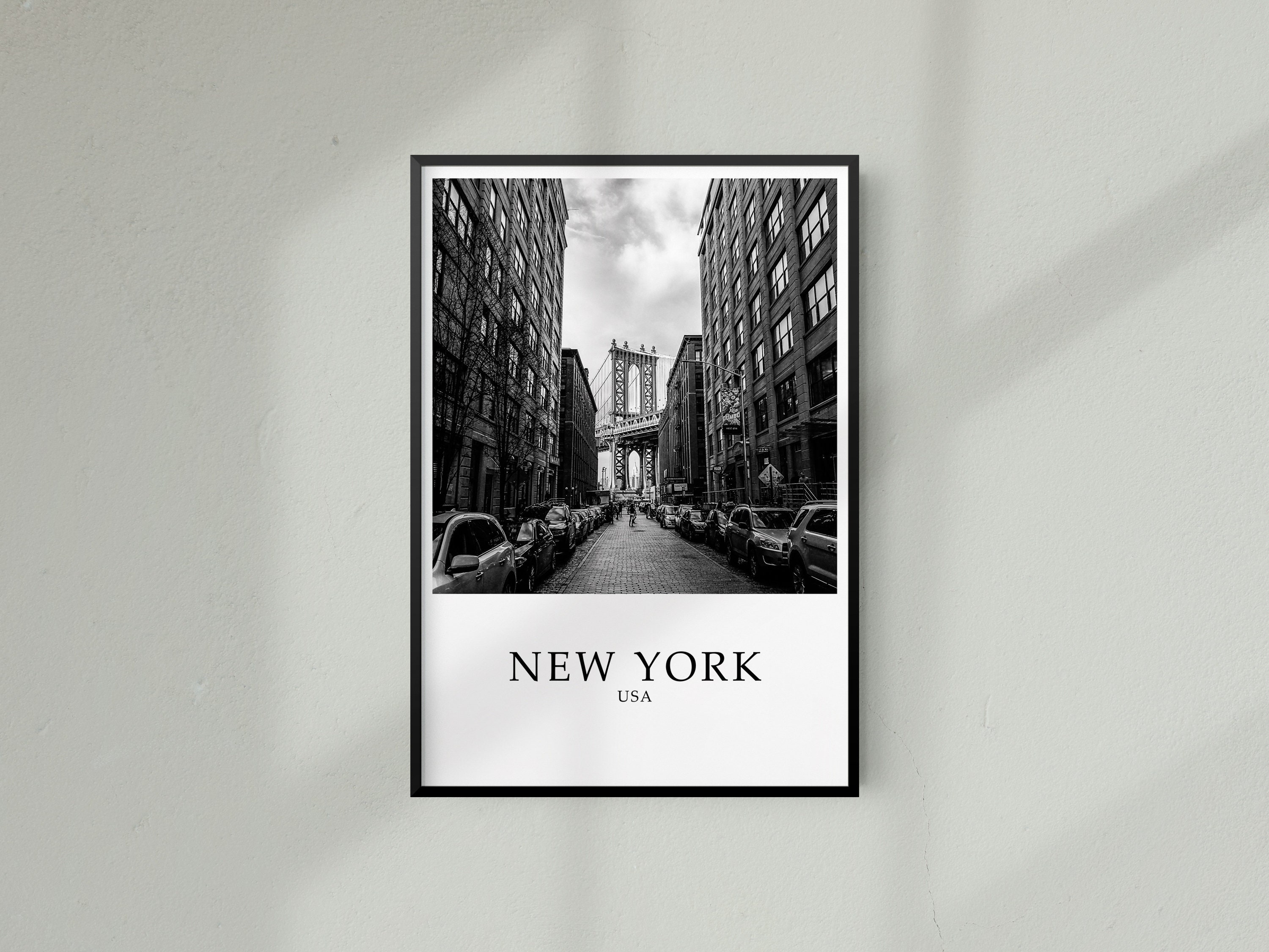 Wall Hangings new york skyline black and white a4 gloss poster Print