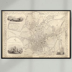 Bath Vintage Historische Karte von Bath, Vintage Historische Karte von Bath, Somerset, England, UK