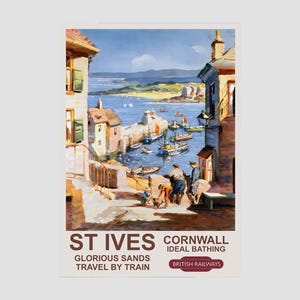 Vintage Reise British Rail Poster St Ives, Vintage British Rail Reisedruck von St Ives