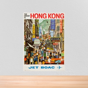 Vintage Reise Poster Hong Kong, Vintage Reise Print von Hong Kong